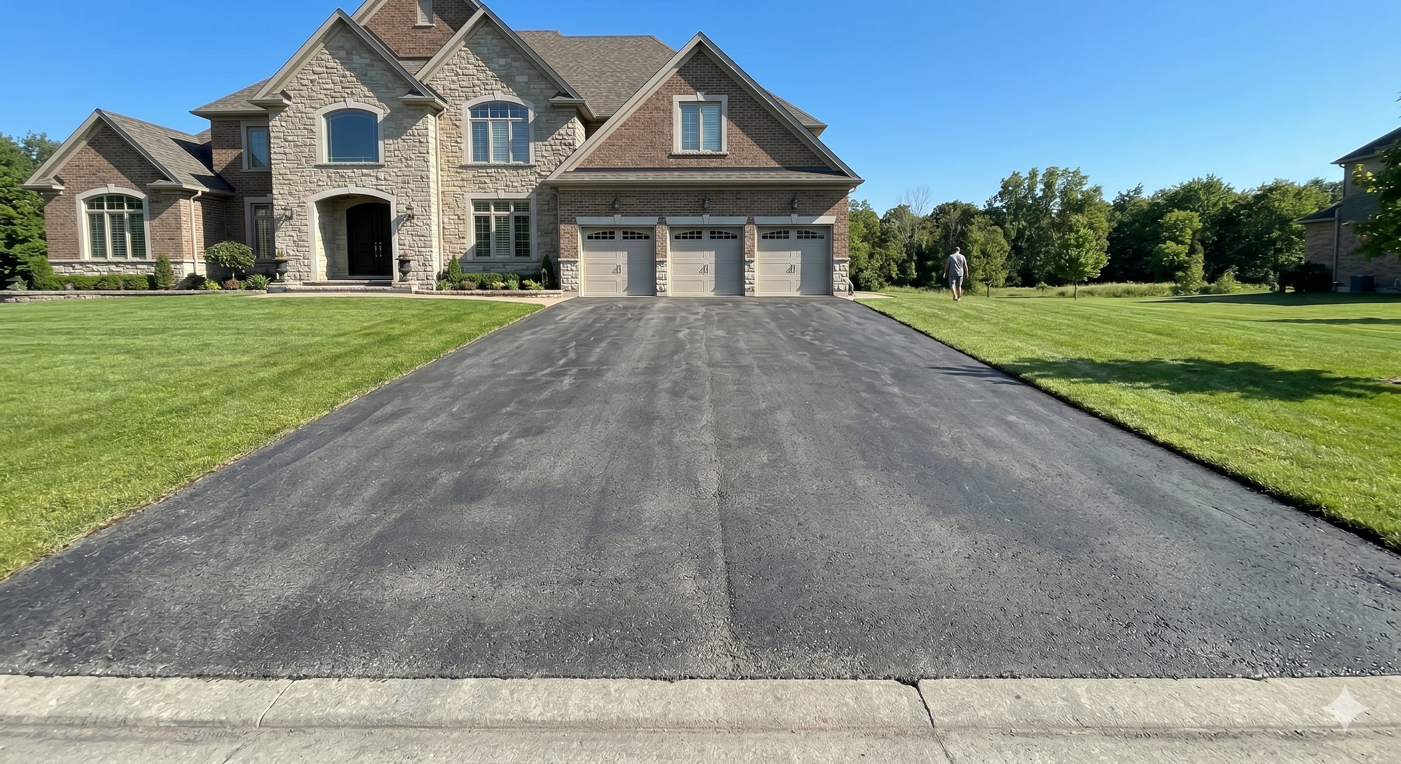 Driveway before sealing — grey and faded